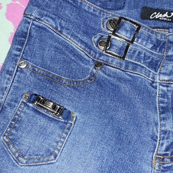 Clash‎ Jeans Boot Cut Snap Buckles at Waist Size 1 - Picture 5 of 8